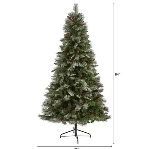 7 ft. Snowy Pine & Pinecones Christmas Tree