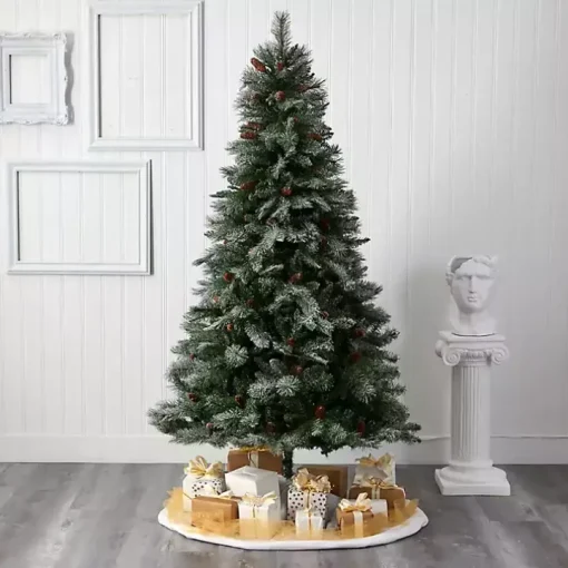 7 ft. Snowy Pine & Pinecones Christmas Tree