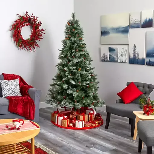 7 ft. Snowy Pine & Pinecones Christmas Tree