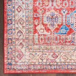 Fulton Red Traditional Area Rug, 5x7