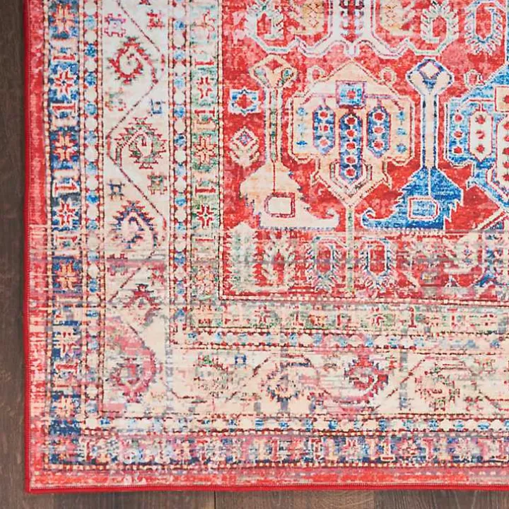 Fulton Red Traditional Area Rug, 5x7