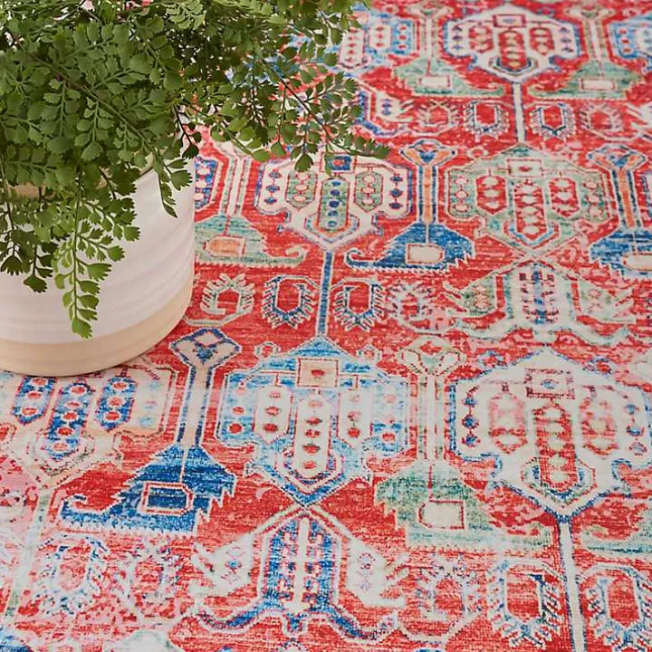 Fulton Red Traditional Area Rug, 7x10