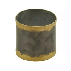 Galvanized Metal Gold Rim Napkin Rings, Set of 4