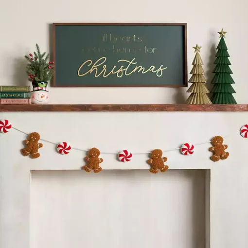 Gingerbread and Peppermint Christmas Banner