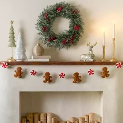 Gingerbread and Peppermint Christmas Banner