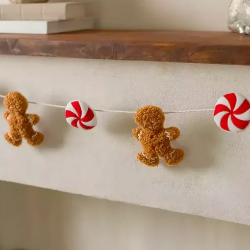 Gingerbread and Peppermint Christmas Banner