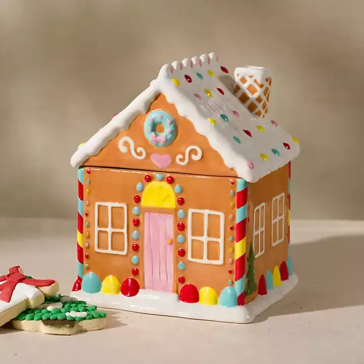 Gingerbread House Ceramic Cookie Jar