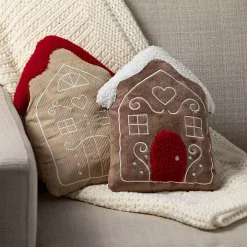 Gingerbread House Christmas Pillows, Set of 2