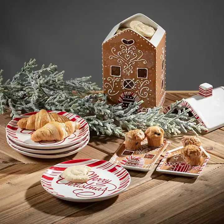 Gingerbread House Serving Trays, Set of 2