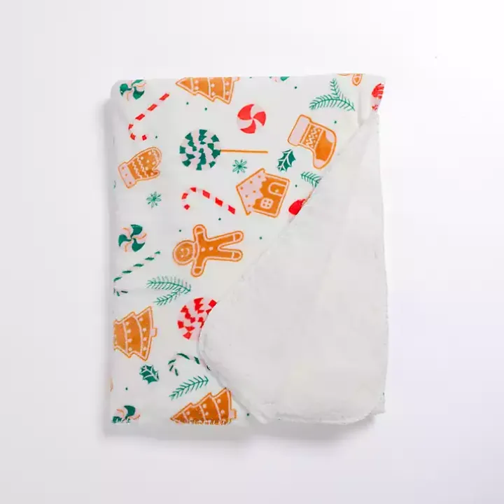 Gingerbread Sherpa Plush Throw