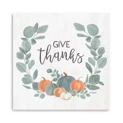 Give Thanks Eucalyptus Pumpkin Giclee Canvas Print