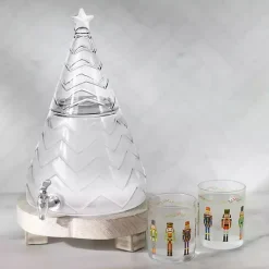 Glass Christmas Tree Drink Dispenser