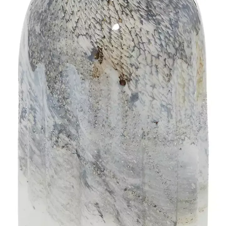 Glazed Gray Glass Vases, Set of 2