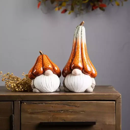 Gnomes with Pumpkin Hats, Set of 2