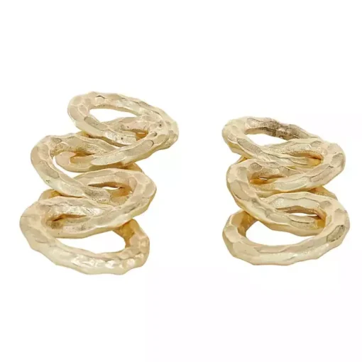 Gold Aluminum Chain Link Sculptures, Set of 2