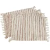 Gold and Leather Woven Placemats, Set of 4