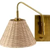 Gold and Rattan Wall Sconce