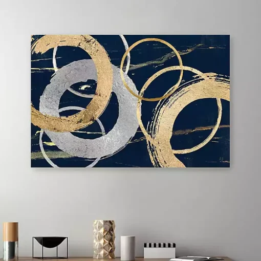 Gold and Silver Rings Canvas Art Print, 48x32 in.