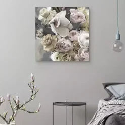 Gold Blushing Blooms Canvas Art Print