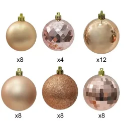 Gold Brown Shiny Matte Frosted 48-pc. Ornament Set