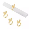 Gold Bunny Ear Napkin Rings, Set of 4