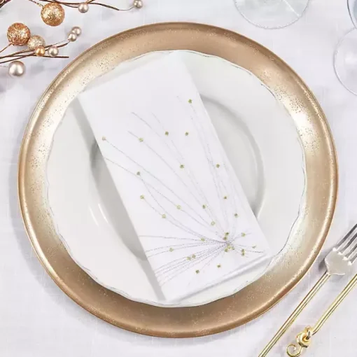 Gold Cascading Firework Napkins, Set of 4
