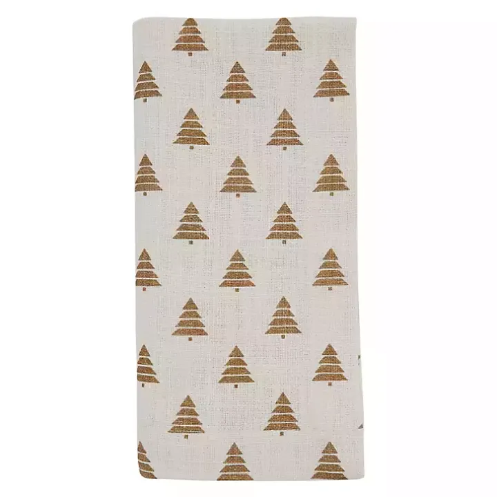 Gold Christmas Tree Napkins, Set of 4