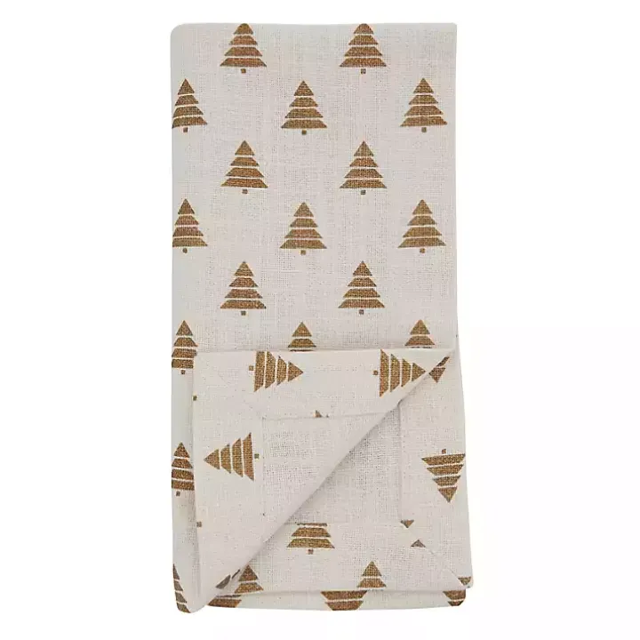 Gold Christmas Tree Napkins, Set of 4