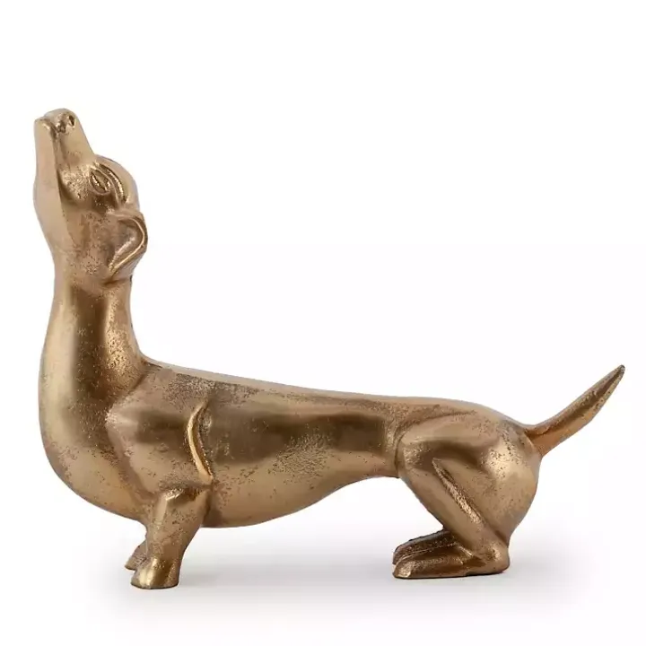 Gold Dachshund Figurine