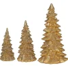 Gold Glitter Christmas Trees, Set of 3