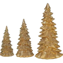 Gold Glitter Christmas Trees, Set of 3