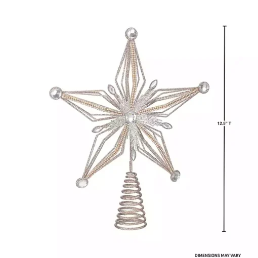 Gold Glittery Bejewelled Star Tree Topper