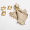 Gold Hammered Napkin Rings, Set of 4