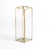 Gold Iron & Glass Taper Candle Lantern, 14 in.