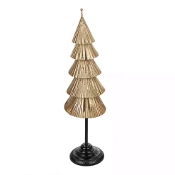 Gold Iron Christmas Tree on Black Base, 35 in.