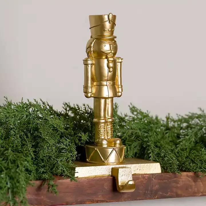 Gold Iron Nutcracker Stocking Holder