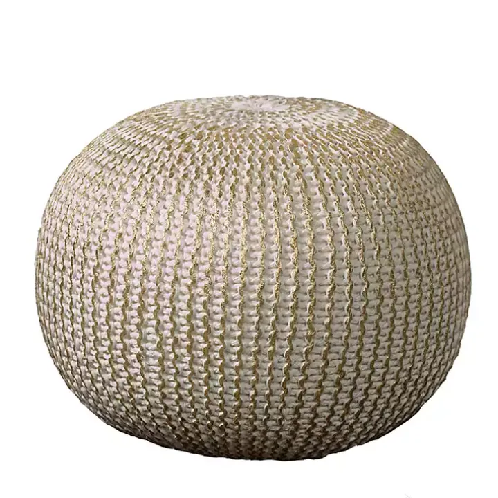 Gold Knit Frankie Pouf