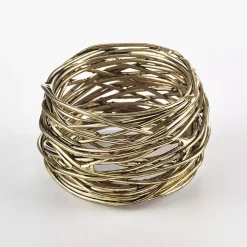 Gold Metal Twine Napkin Rings, Set of 4