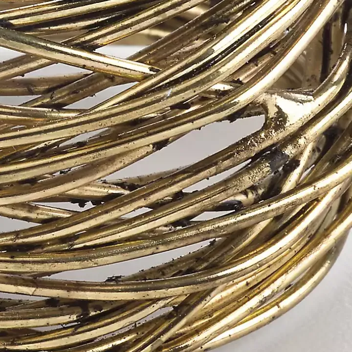 Gold Metal Twine Napkin Rings, Set of 4