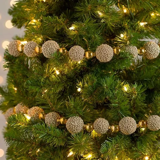 Gold Metallic Glitter Ball Garland