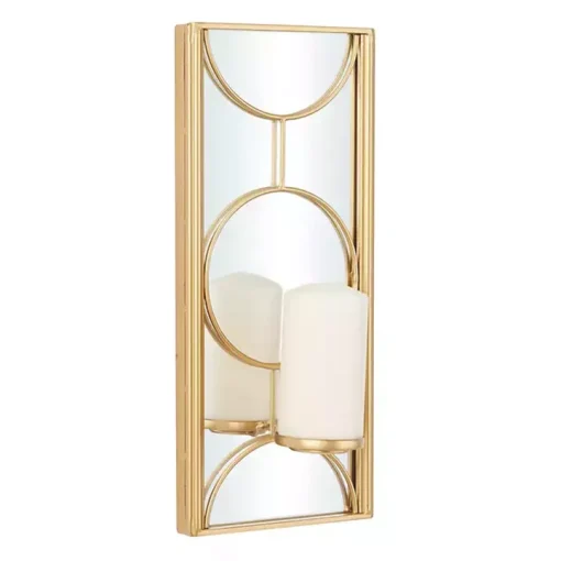 Gold Mirrored Geometric Sconce