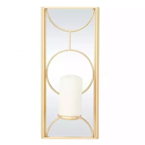 Gold Mirrored Geometric Sconce