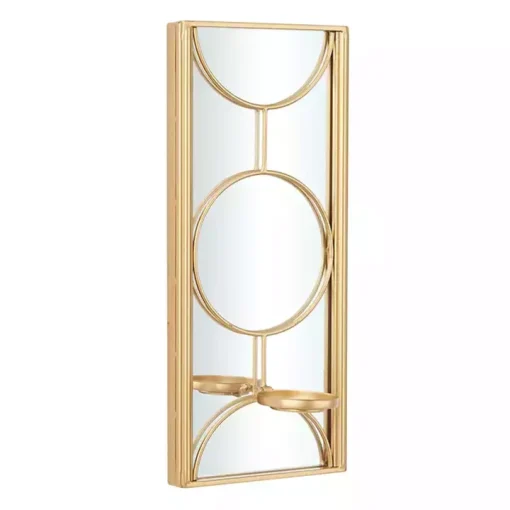 Gold Mirrored Geometric Sconce