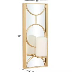 Gold Mirrored Geometric Sconce
