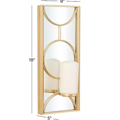 Gold Mirrored Geometric Sconce