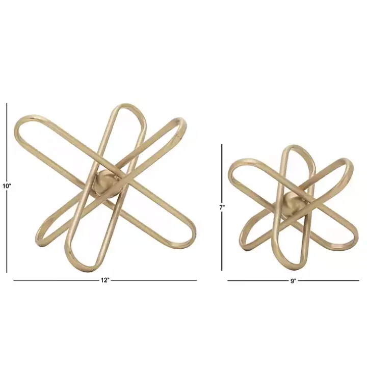 Gold Modern Burst 2-pc. Decorative Sculpture Set