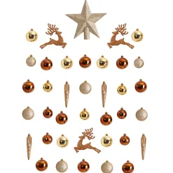 Gold 40-pc. Christmas Ornament & Star Topper Set