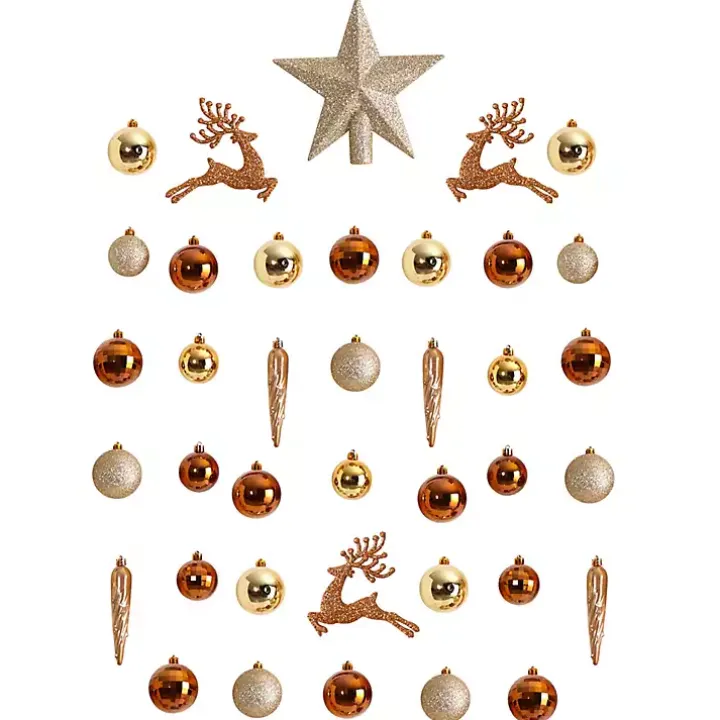 Gold 40-pc. Christmas Ornament & Star Topper Set