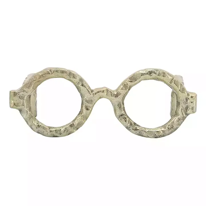Gold Round Eye Glasses Sculpture