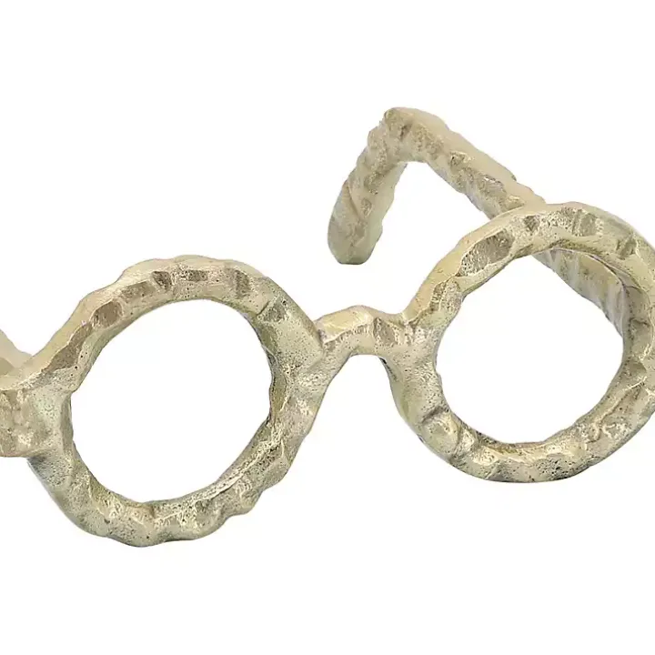 Gold Round Eye Glasses Sculpture
